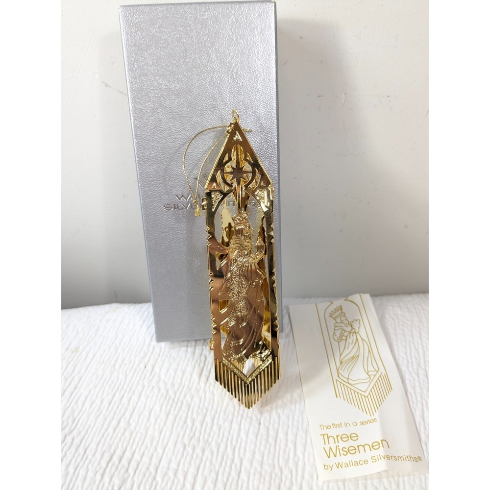 Wallace‎ Silversmiths Three Wisemen Christmas ornament 24 Karat Gold plate 1988